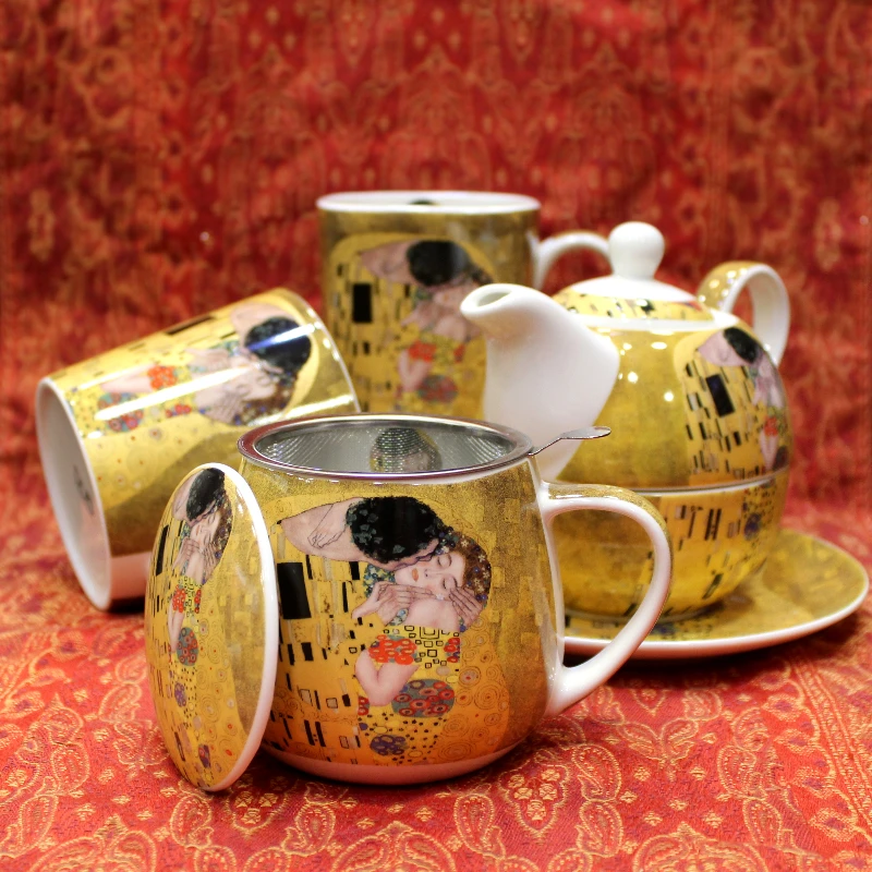 Grand Mug Carré Klimt Le Baiser - Compagnie Anglaise des Thés
