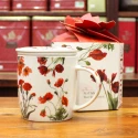Tisanière Fleurs Rouges - Compagnie Anglaise des Thés