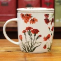 Tisanière Fleurs Rouges - Compagnie Anglaise des Thés