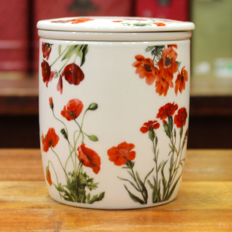 Tisanière Fleurs Rouges - Compagnie Anglaise des Thés