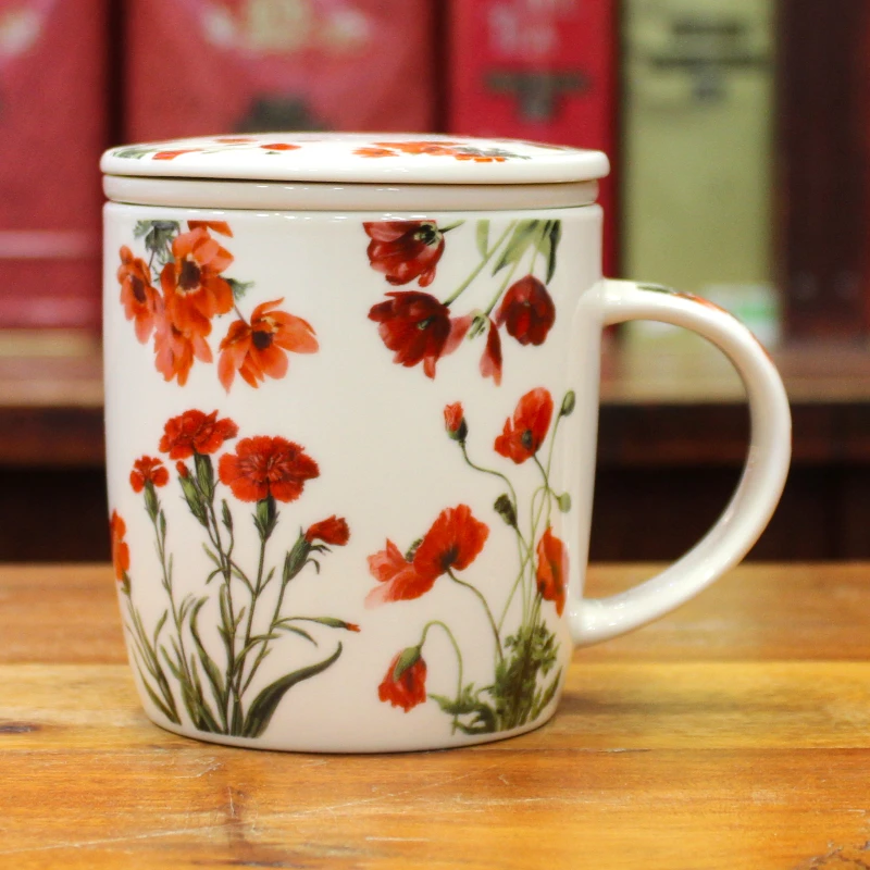 Tisanière Fleurs Rouges - Compagnie Anglaise des Thés