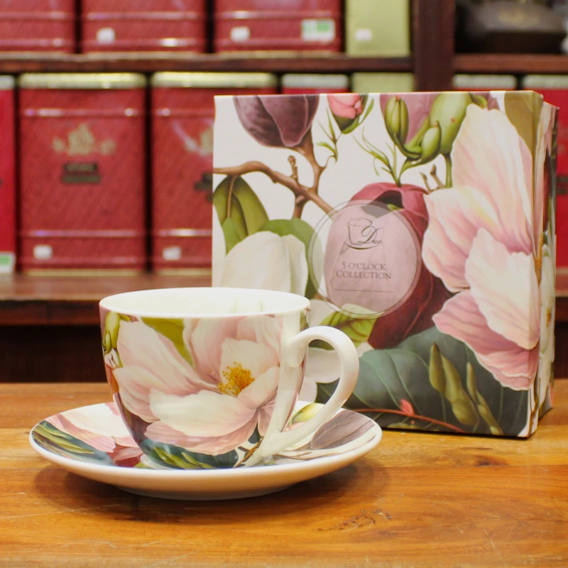 Petite tasse et Soucoupe Magnolia - Compagnie Anglaise des Thés