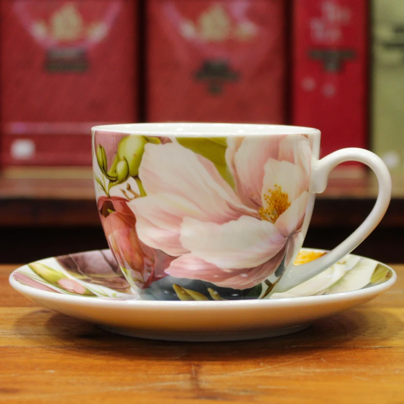Petite tasse et Soucoupe Magnolia - Compagnie Anglaise des Thés