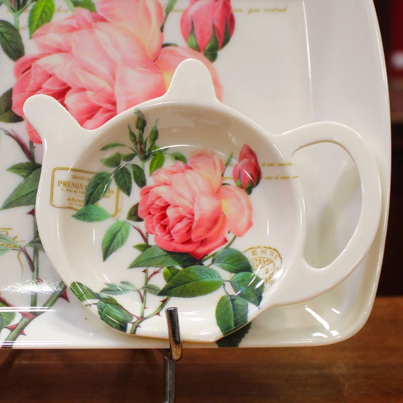 Soucoupe repose sachet Redoute Rose - Compagnie Anglaise des Thés