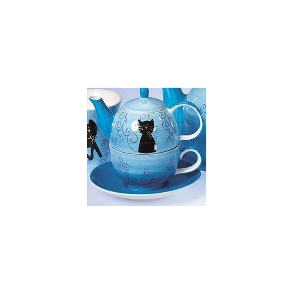 Service à Thé Chat Mignon Céramique - Théière Et Tasses Portable Adorable