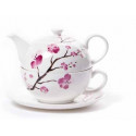 Théière Solitaire  Fleurs de Cerisier en porcelaine - Compagnie Anglaise des Thés