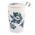 Tisanière blanche motifs fleuris - Compagnie Anglaise des Thés