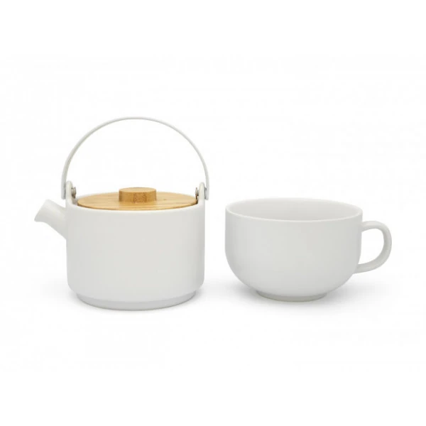 Théière Solitaire Contemporaine Blanche - Compagnie Anglaise des Thés