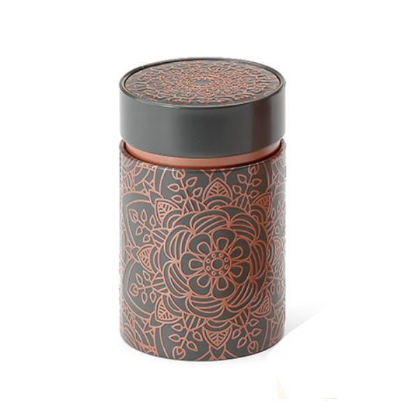Boîte Cylindrique Rosace grise - Compagnie Anglaise des Thés