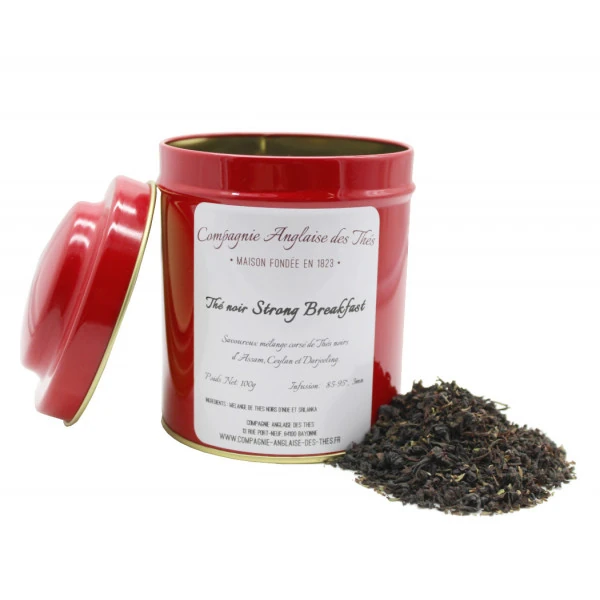 Thé ASSAM, DARJEELING, CEYLAN - Thé STRONG BREAKFAST en boîte - Compagnie Anglaise des Thés