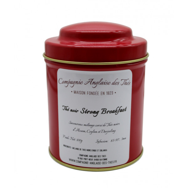 Thé ASSAM, DARJEELING, CEYLAN - Thé STRONG BREAKFAST en boîte - Compagnie Anglaise des Thés