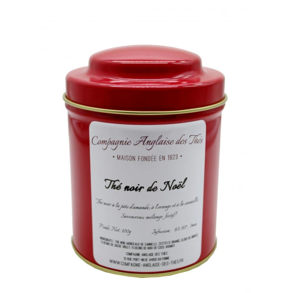 Thé PÂTE D'AMANDE, ORANGE, CANNELLE -Thé noir de NOËL en boîte - Compagnie Anglaise des Thés