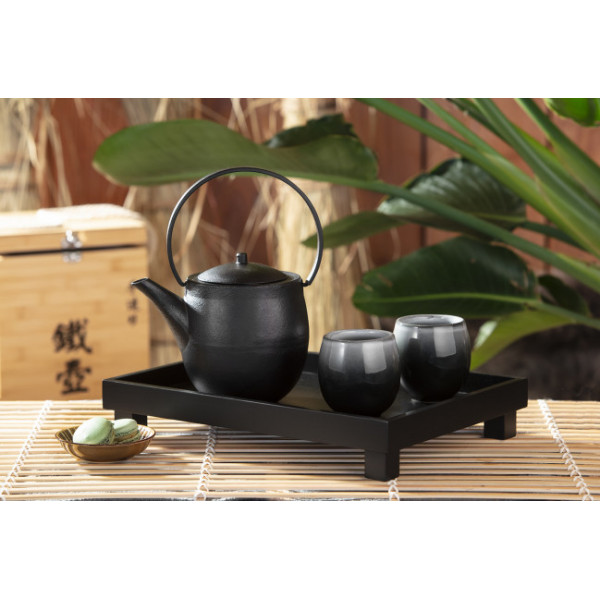 Plateau bambou noir avec pieds OBJETS AUTOUR DU THÉ- 4