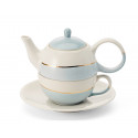 Théière Solitaire bleu pastel et or - Compagnie Anglaise des Thés