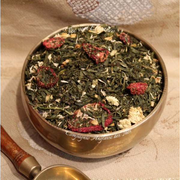 Thé vert Fraise, Vanille, Jasmin - Thé vert ÉLÉGANCE  - Compagnie Anglaise des Thés