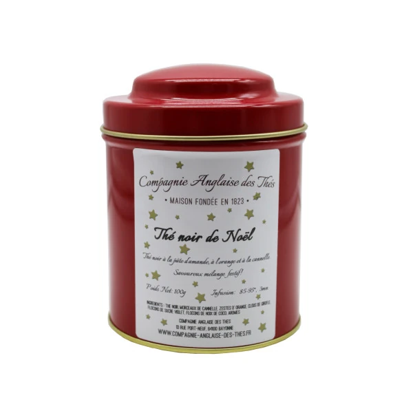 Thé PÂTE D'AMANDE, ORANGE, CANNELLE -Thé noir de NOËL en boîte - Compagnie Anglaise des Thés